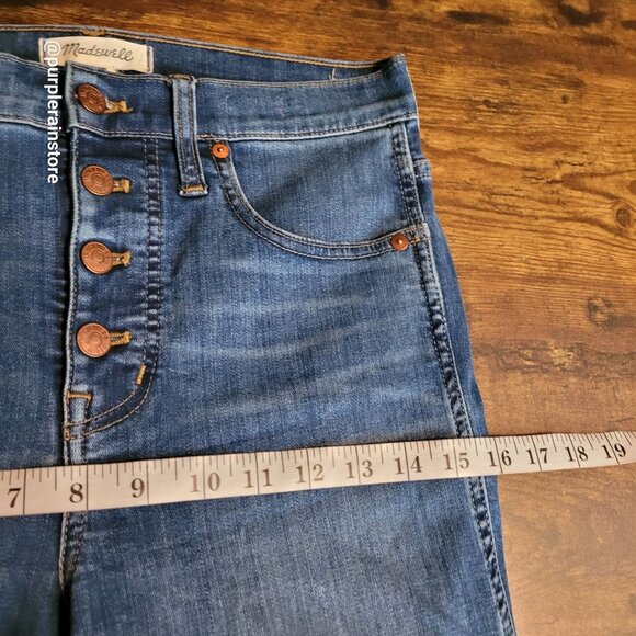 Madewell Jeans 30 Skinny Button Fly 10" High Rise Medium Dark Tummy Control - Picture 7 of 11